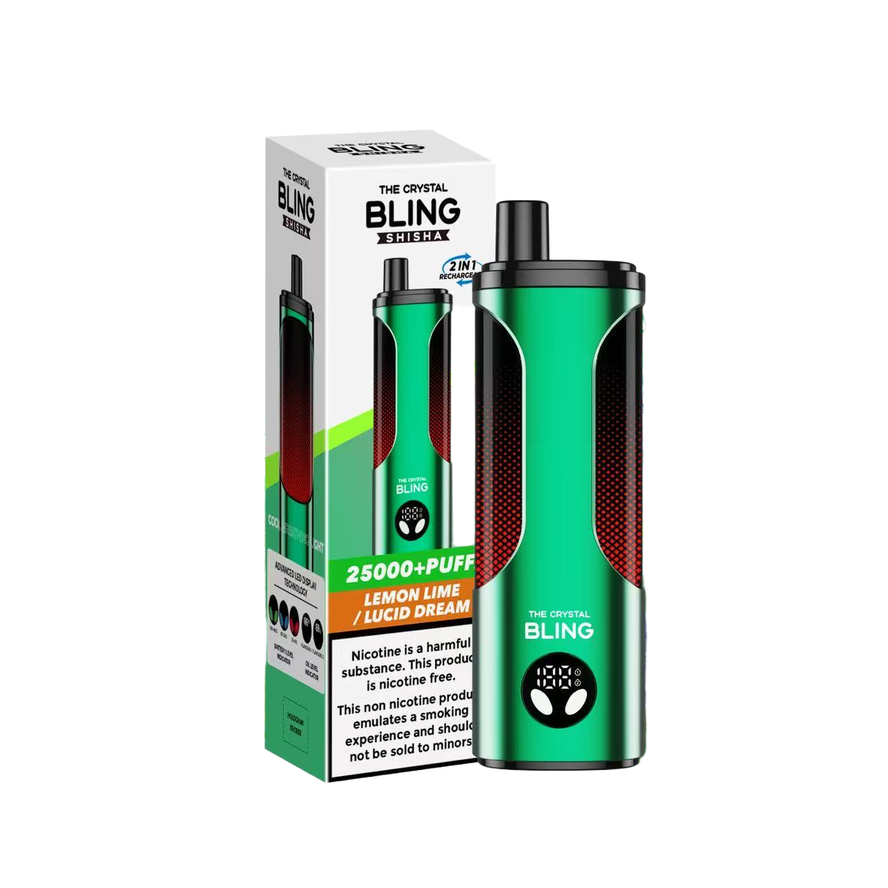 THE CRYSTAL BLING SHISHA 25000 PUFFS DWUSMAKOWE