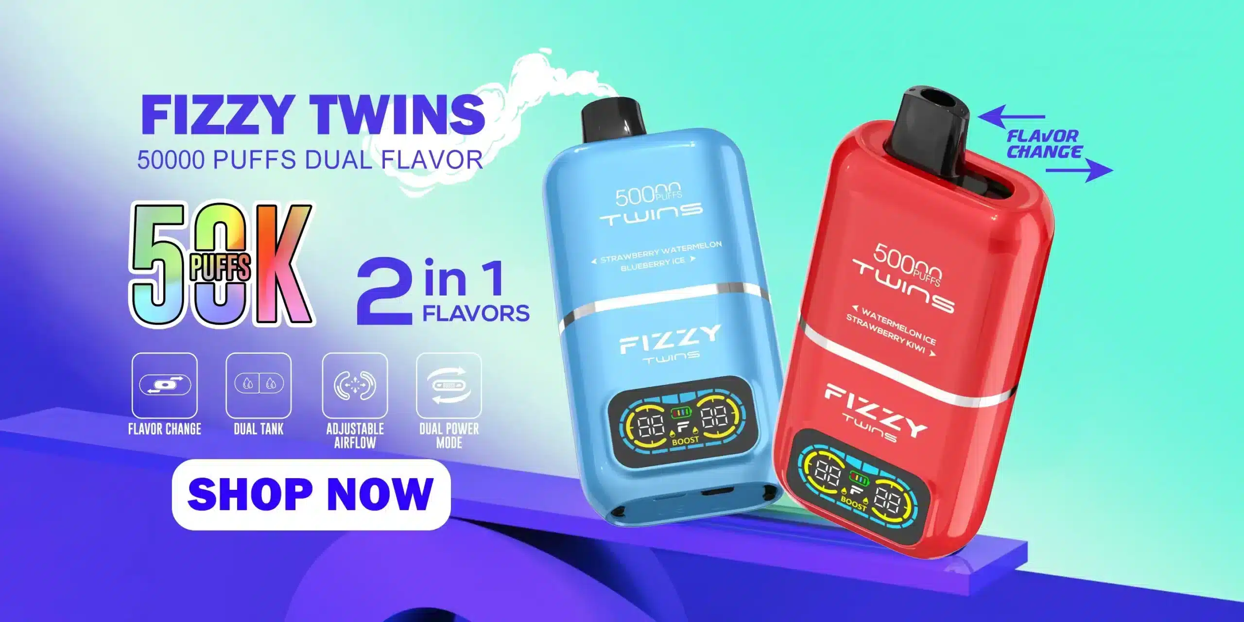 Fizzy Twins 50000 Puffs Dual Flavor:recenzja, dane techniczne i opinie