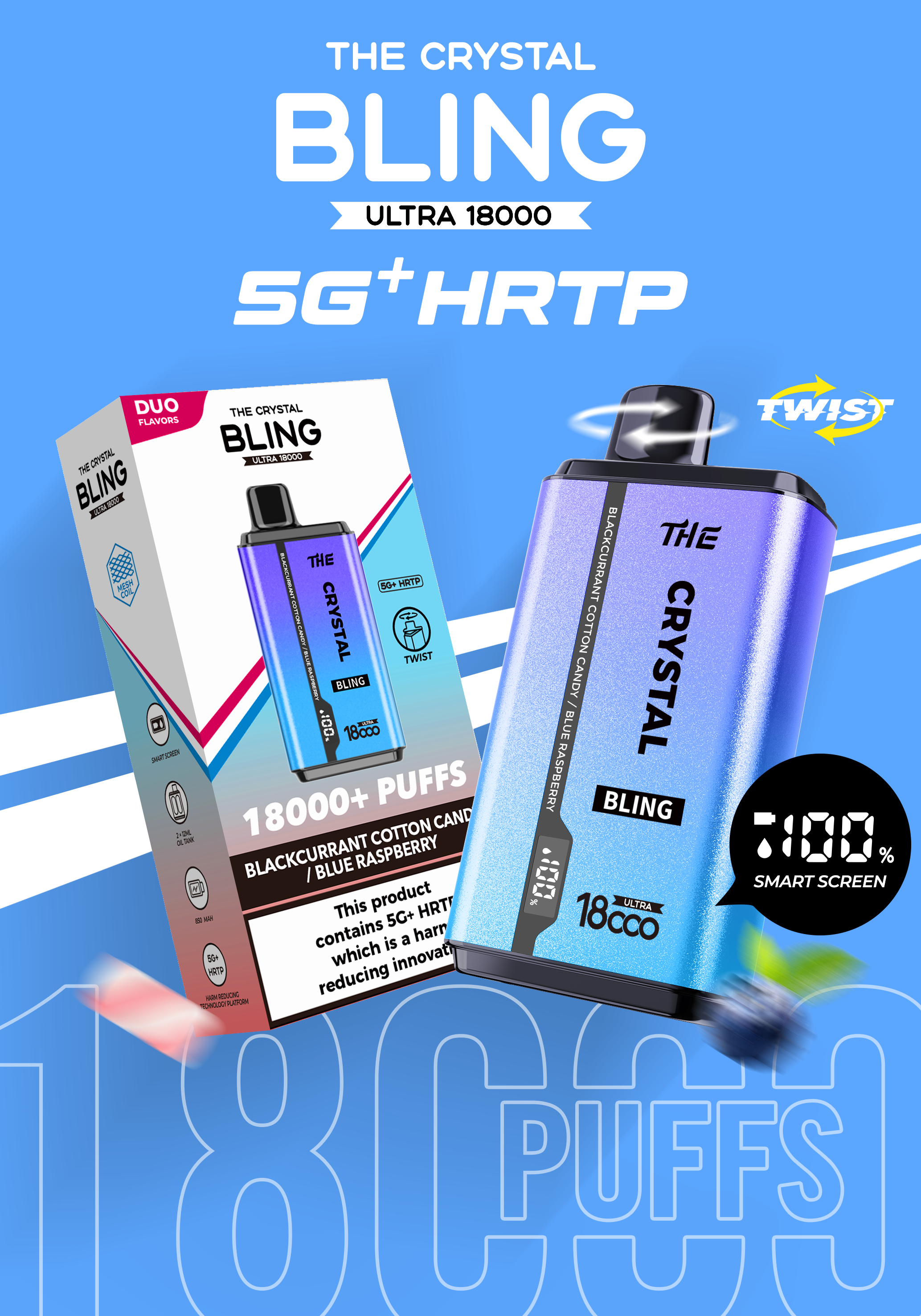 Crystal Bling Ultra 18000 PUFFS 5G+HRTP