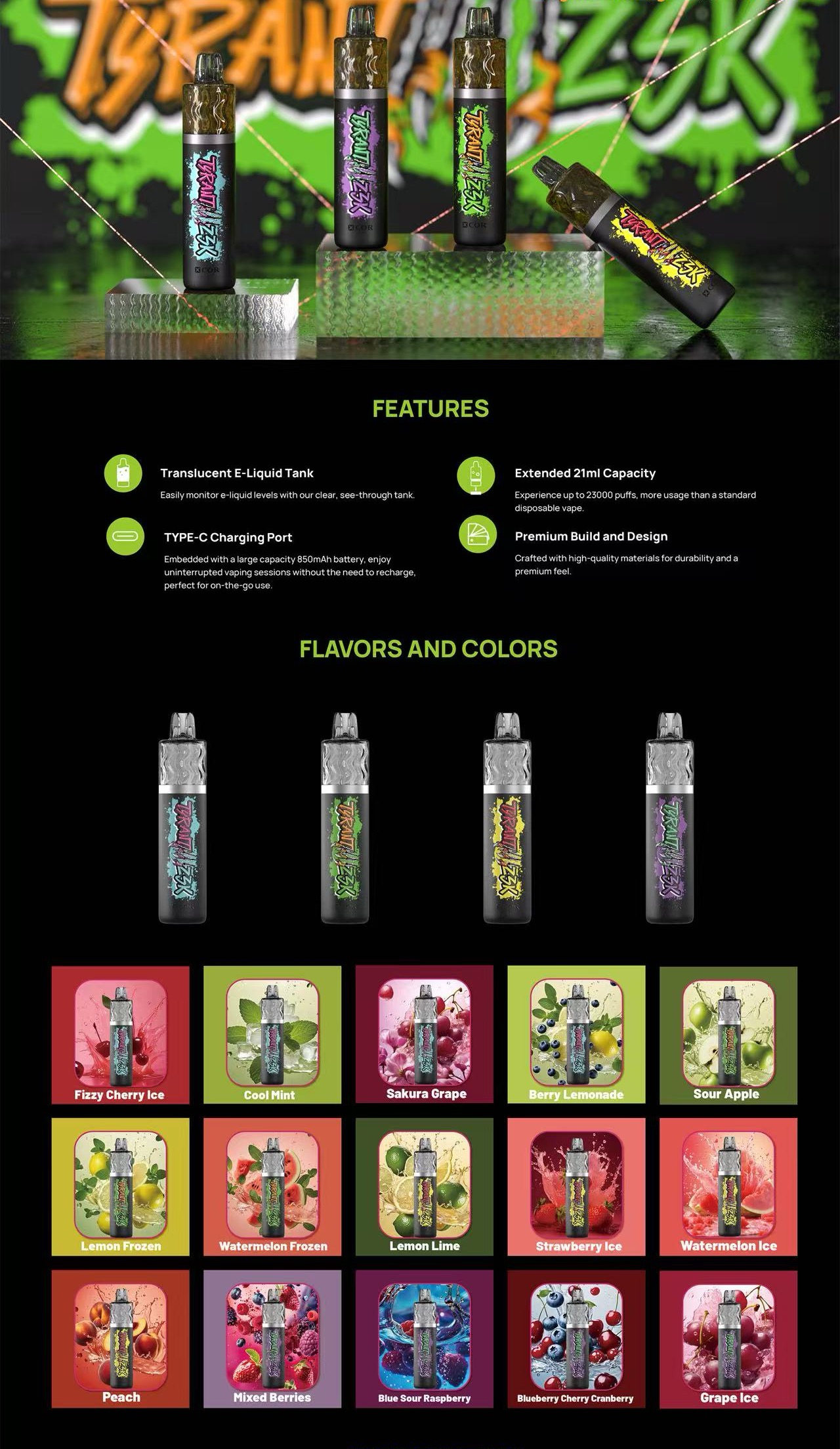 XCOR TYRANT 23000 PUFFS